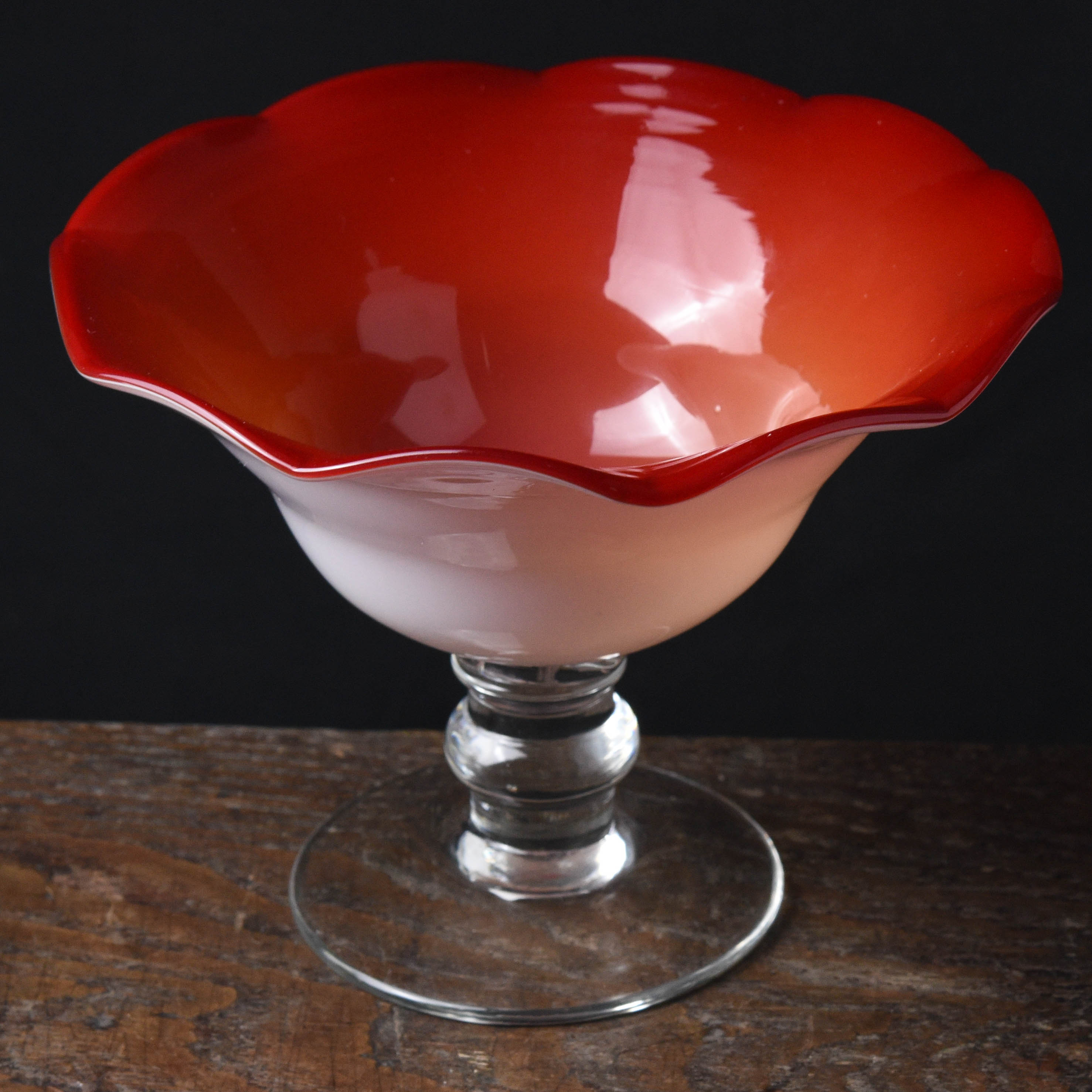 ガラス :: 赤白被せガラス花縁氷コップ | COTTOU.JP 骨董の通販