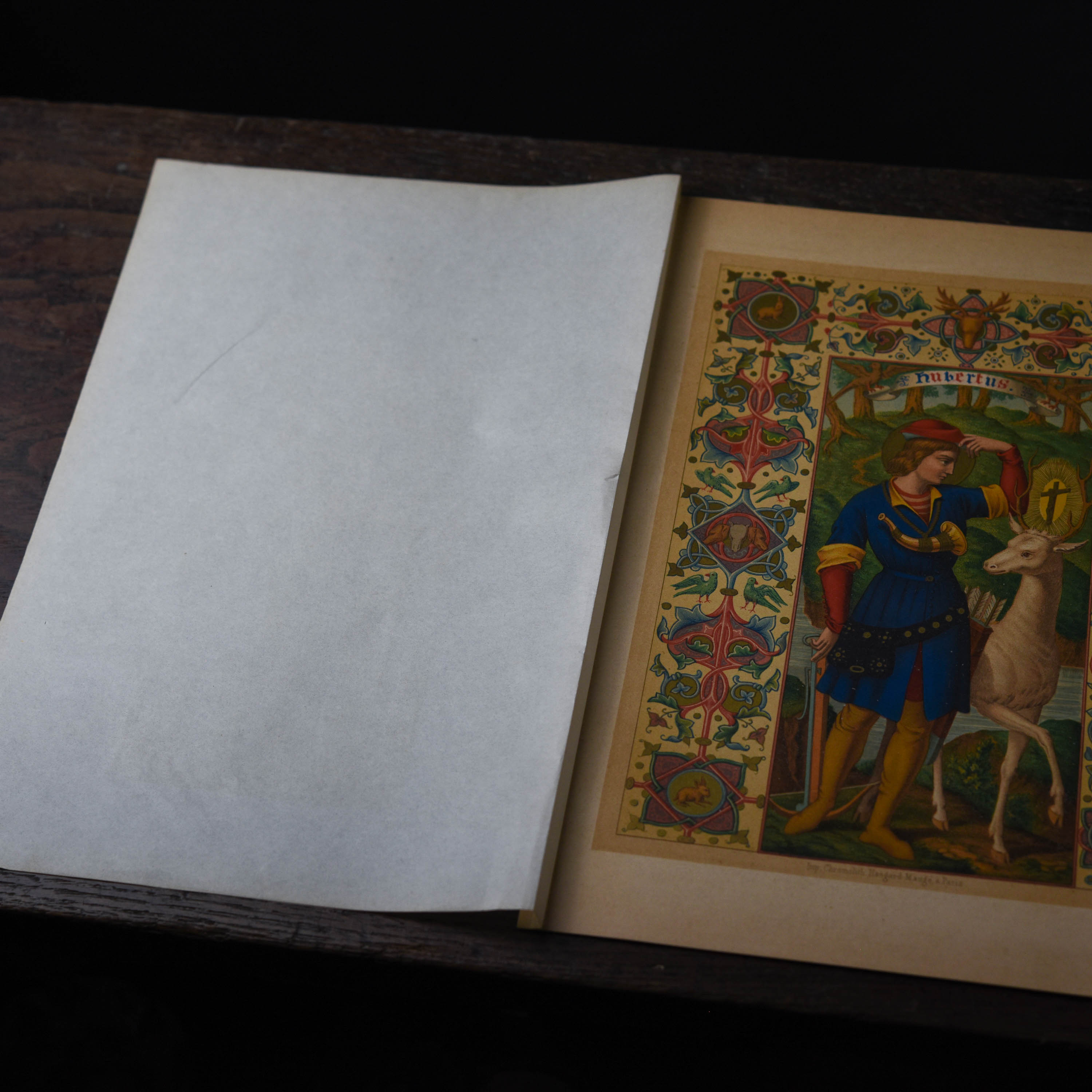 アンティーク 版画 Modes de Paris 19世紀リトグラフ Vintage Framed