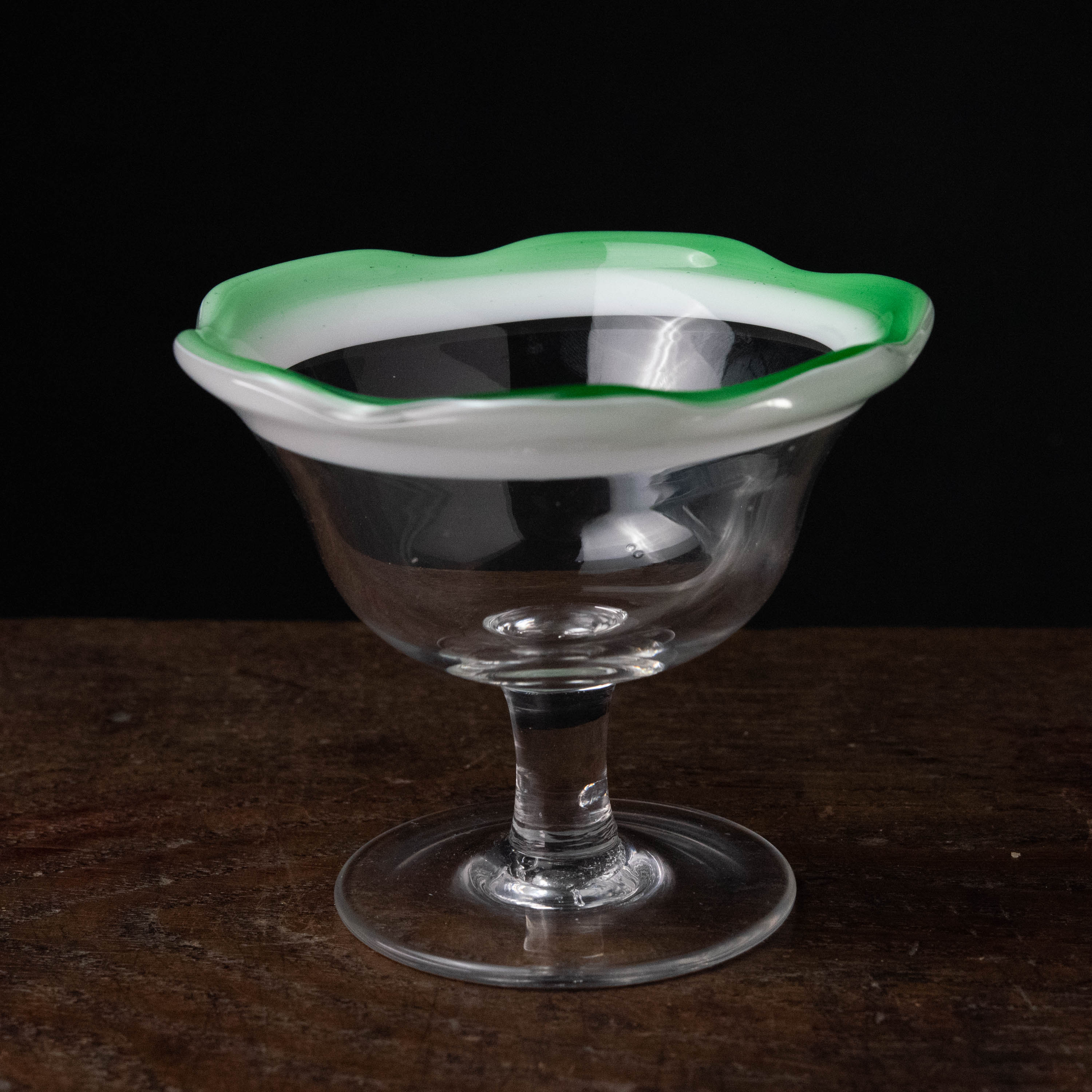 ガラス :: 緑花縁 乳白 氷コップ | COTTOU.JP 骨董の通販マーケット 