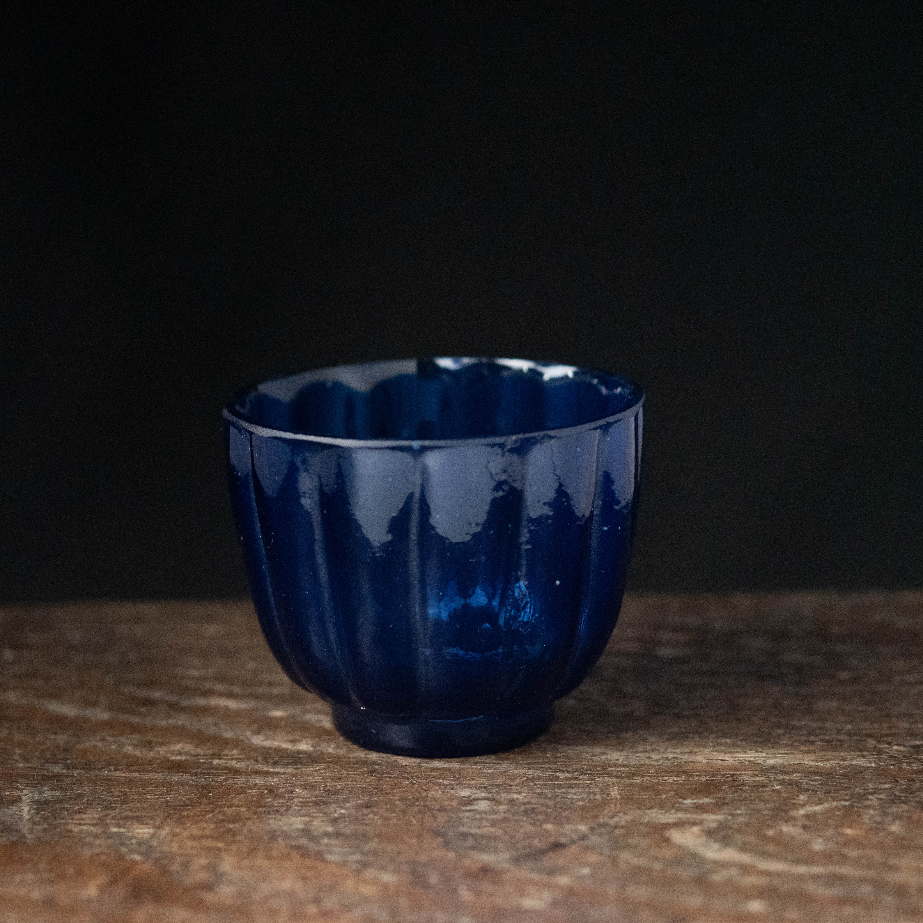 明治大正ガラス 星形菊花紋 盃 美術品・アンティーク・コレクション