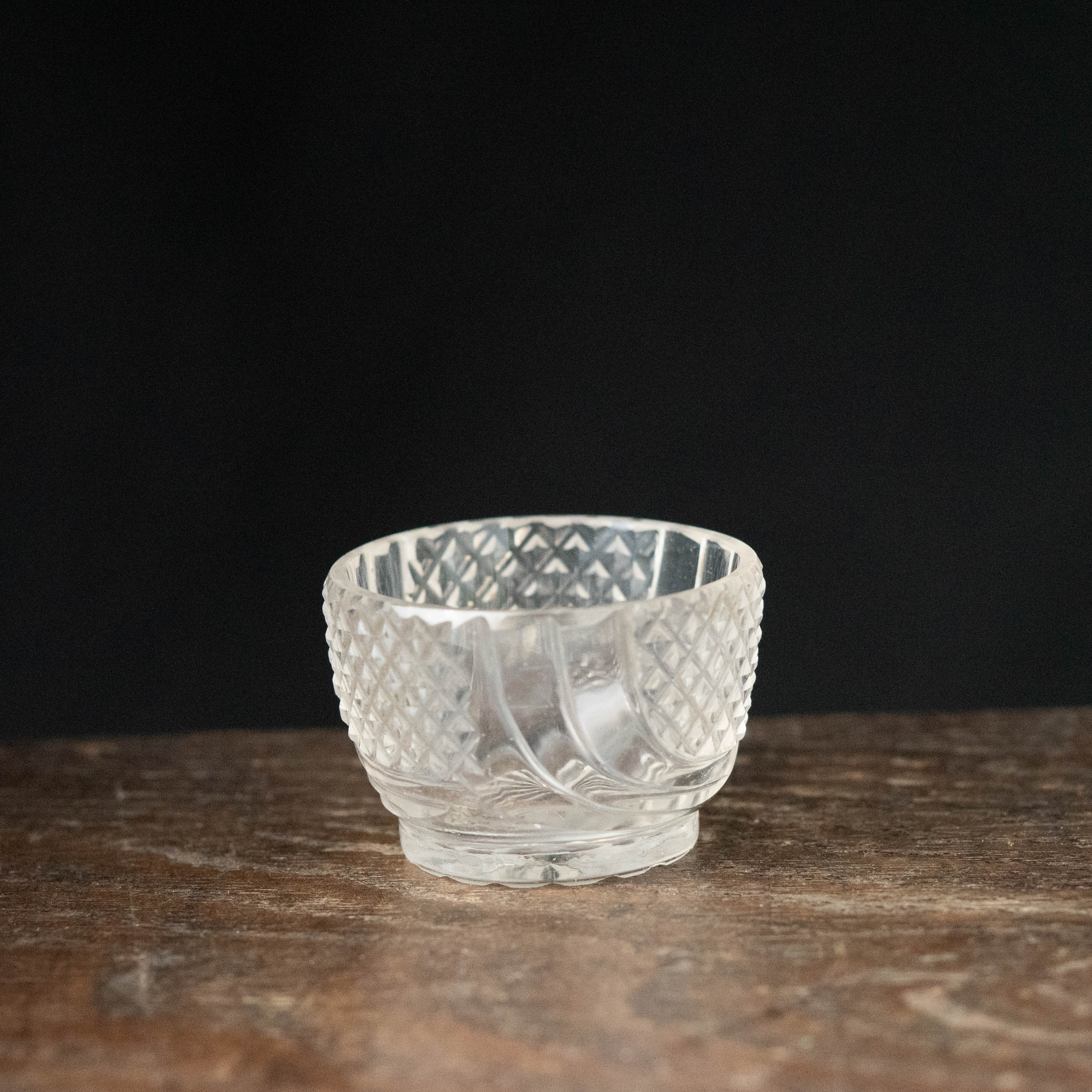 骨董　時代ガラス　ギヤマン　切子　耳付ききグラス　リキュールグラス　１客　ウラン 骨董 時代ガラス ギヤマン 切子 耳付ききグラス リキュール