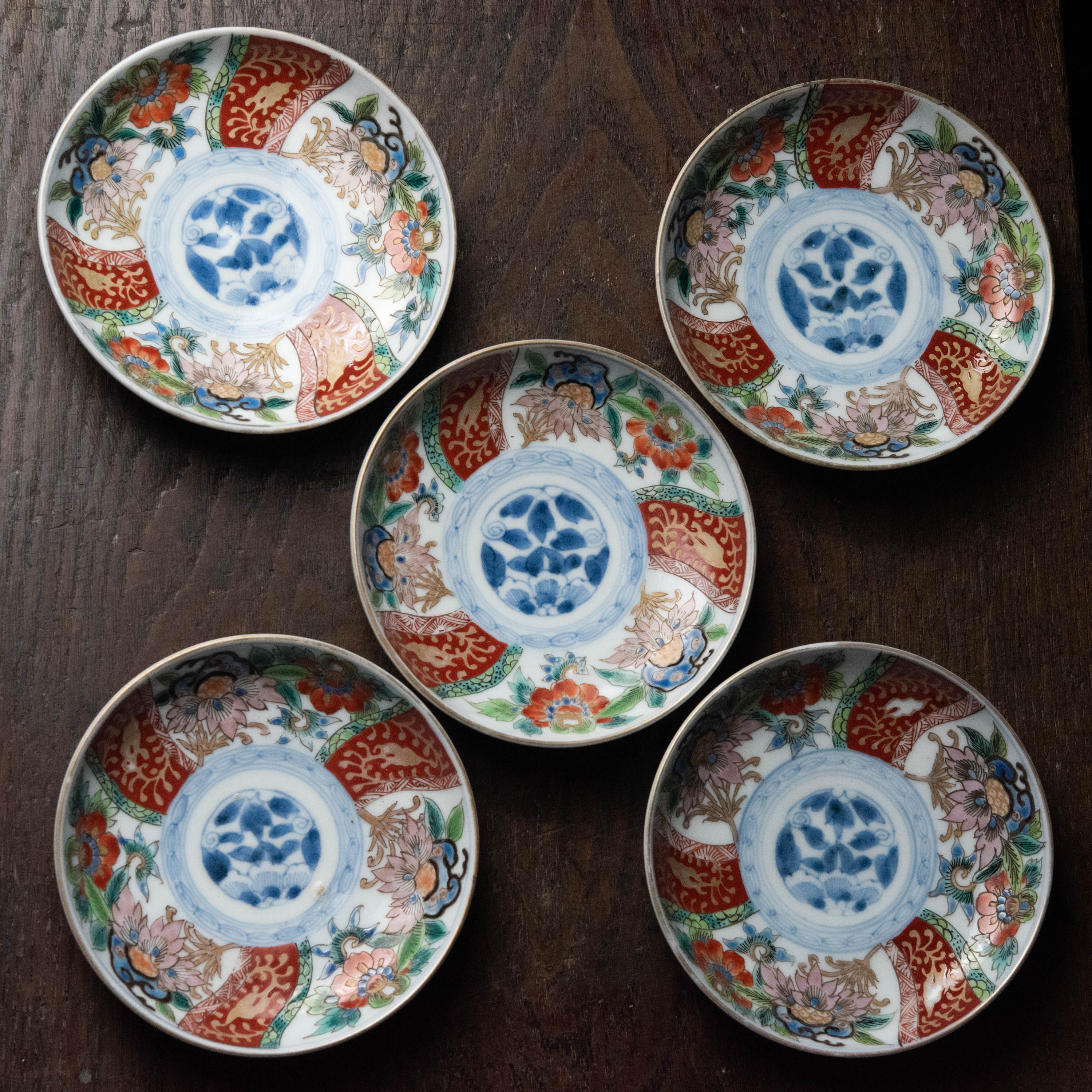 陶磁器 :: 伊万里 色絵 花文 小皿 5枚 | COTTOU.JP 骨董の通販 