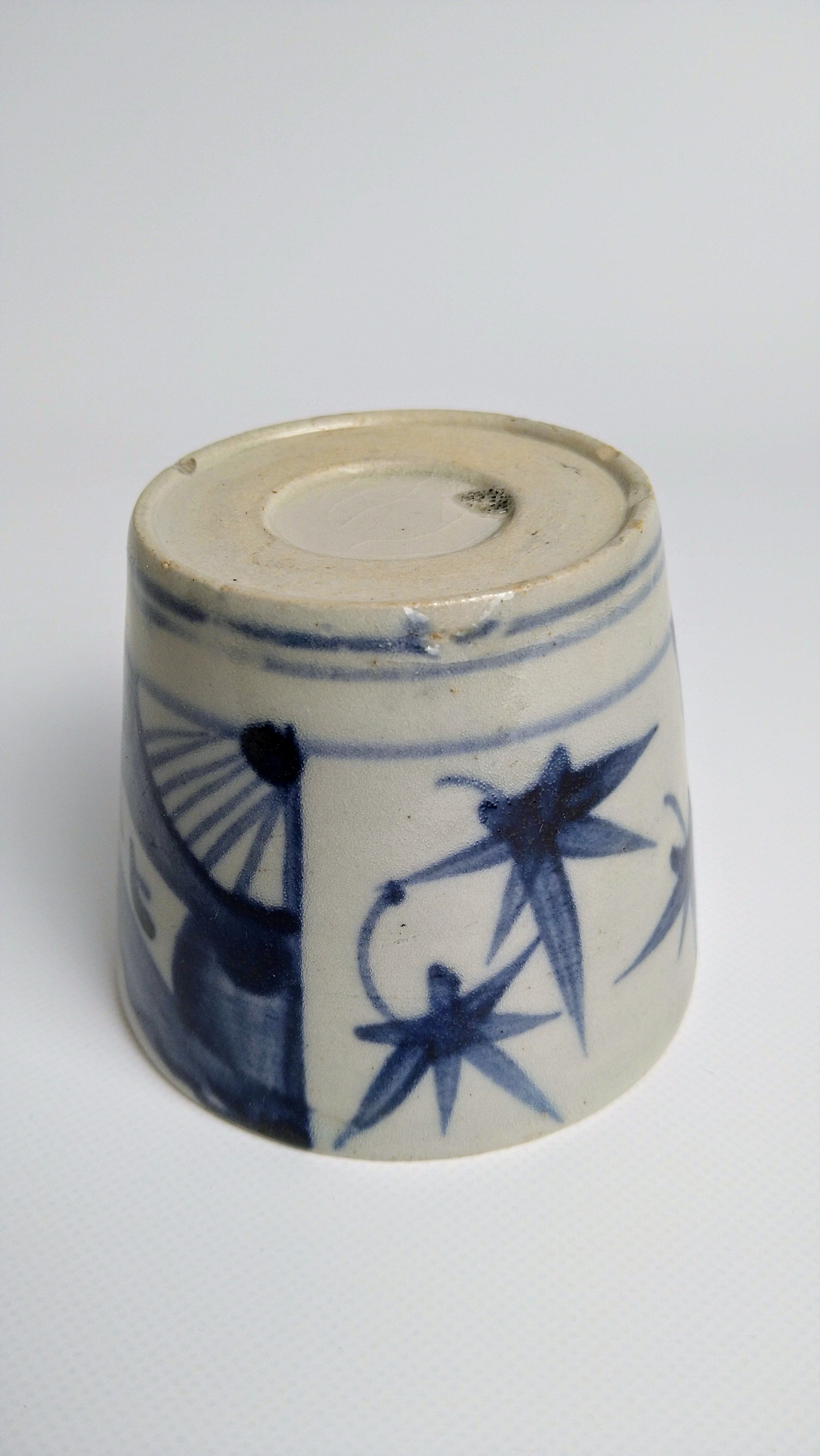 太白手柳文猪口 江戸時代 太白 美濃古陶 美濃焼 瀬戸焼 古