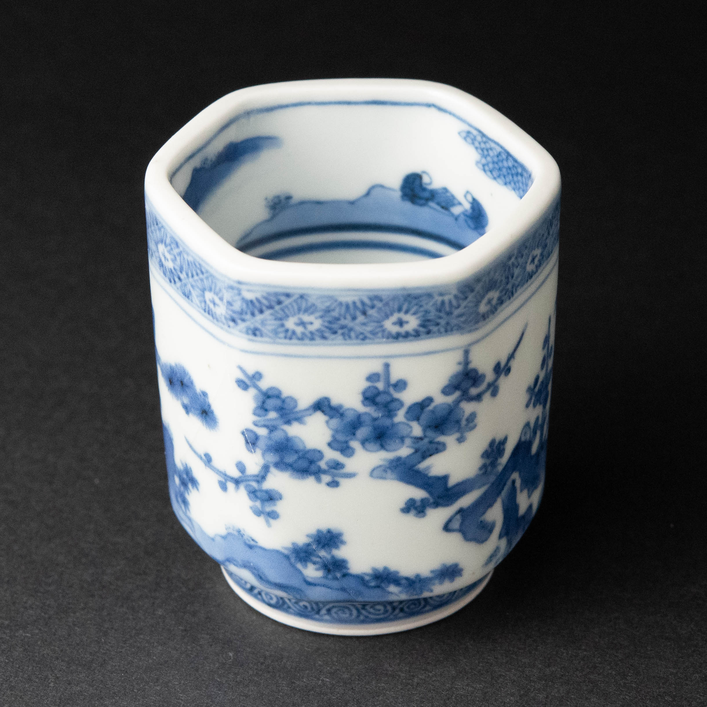 陶磁器 :: 古伊万里 松竹梅文 六角筒盃 | COTTOU.JP 骨董の通販