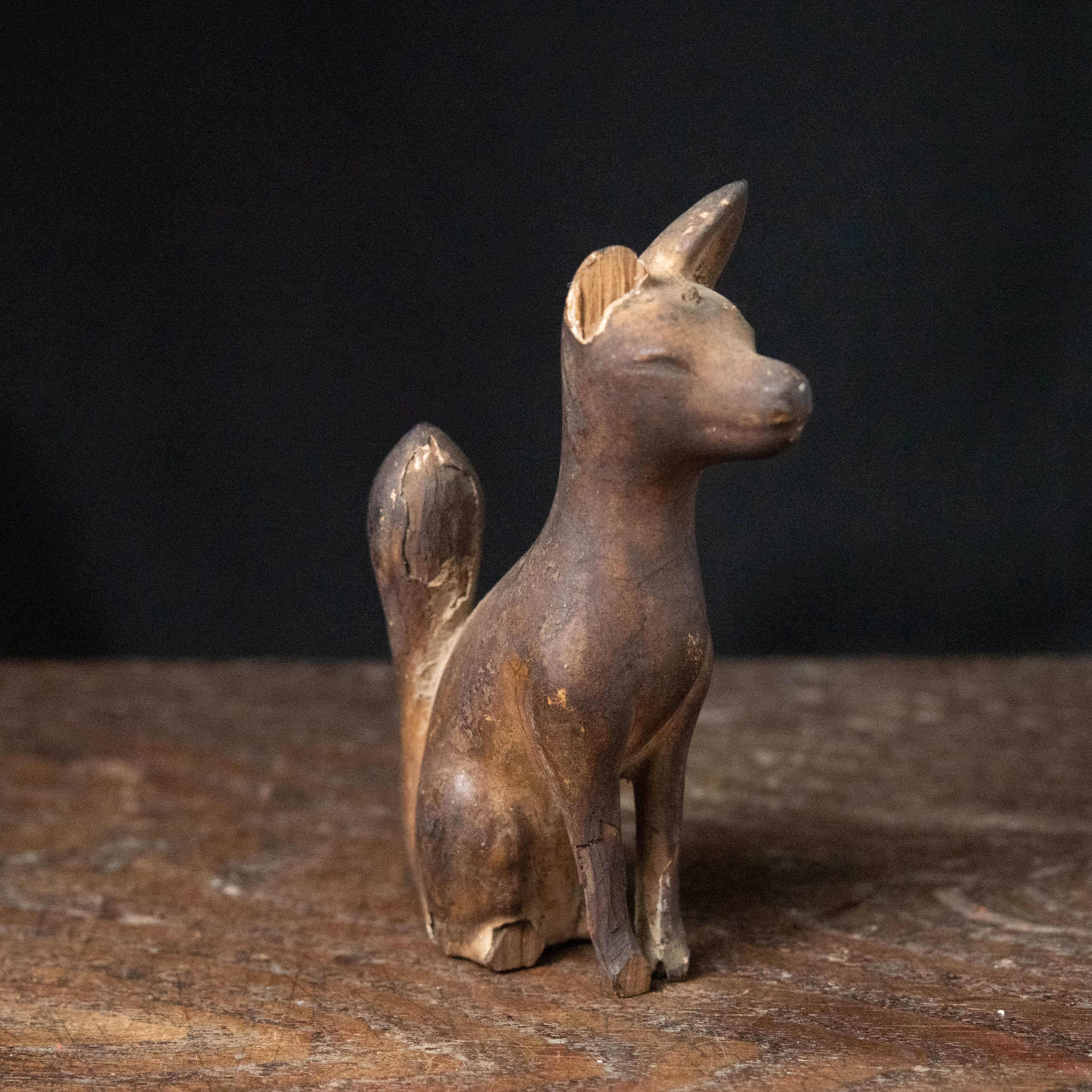 宗教美術 :: 木彫 お稲荷様 狐像 | COTTOU.JP 骨董の通販マーケット