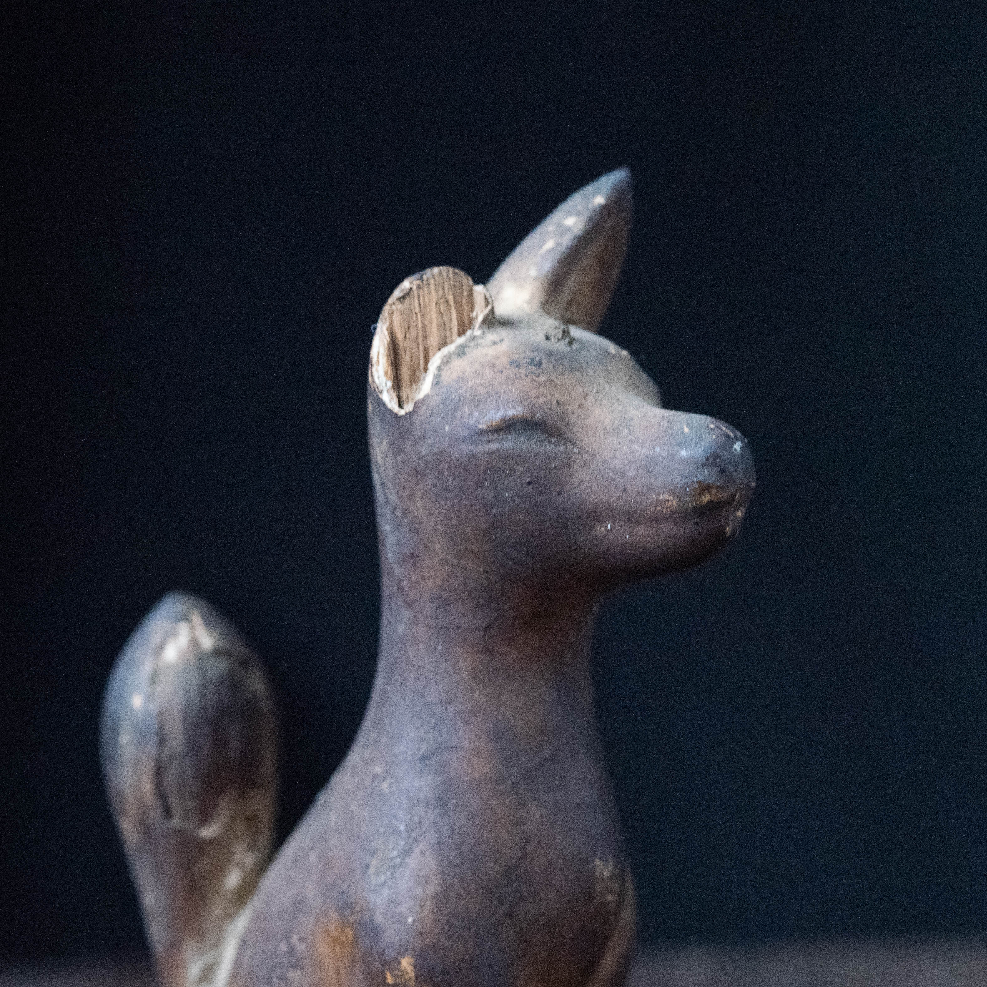 宗教美術 :: 木彫 お稲荷様 狐像 | COTTOU.JP 骨董の通販マーケット