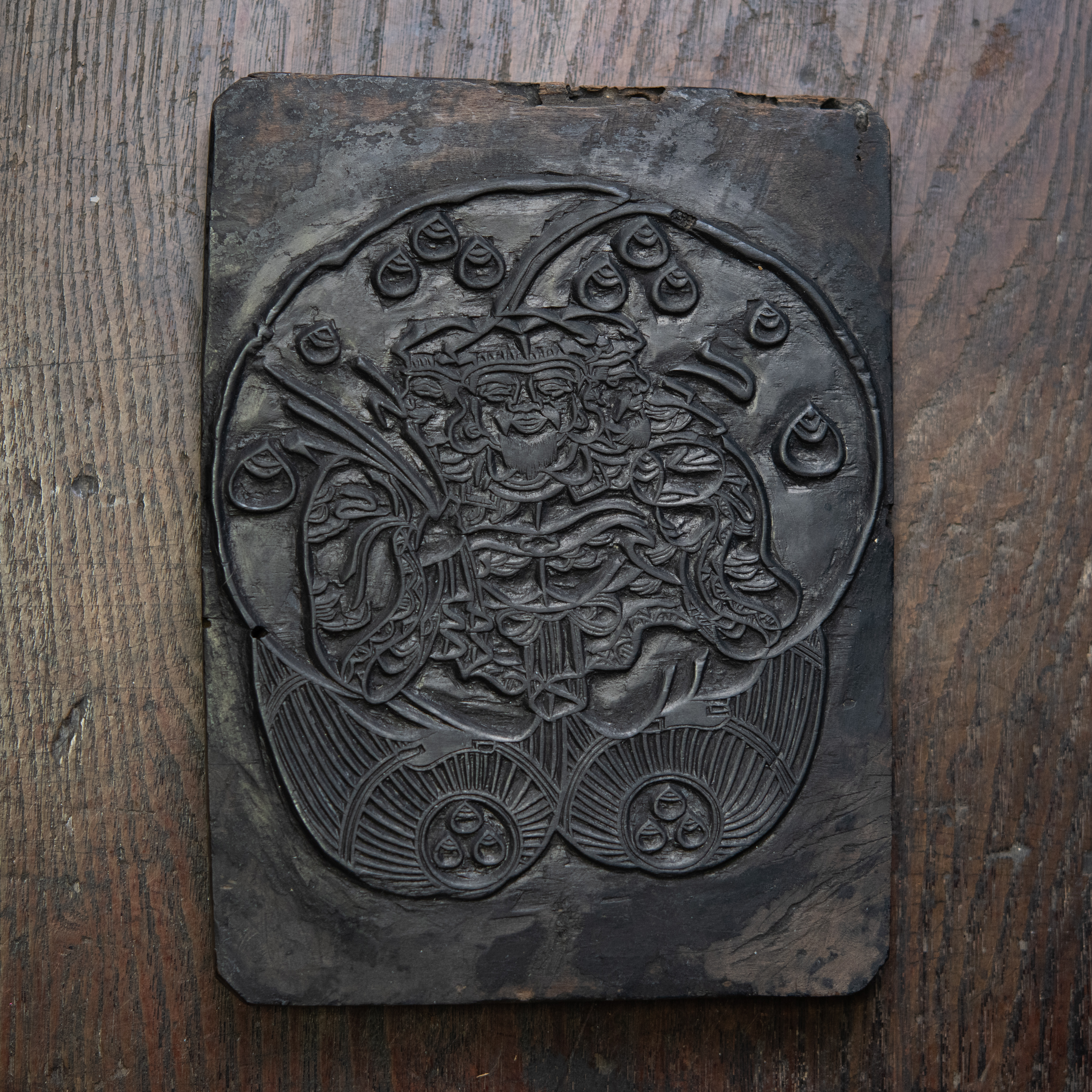 木工芸 :: 三面大黒天 版木 | COTTOU.JP 骨董の通販マーケットプレイス