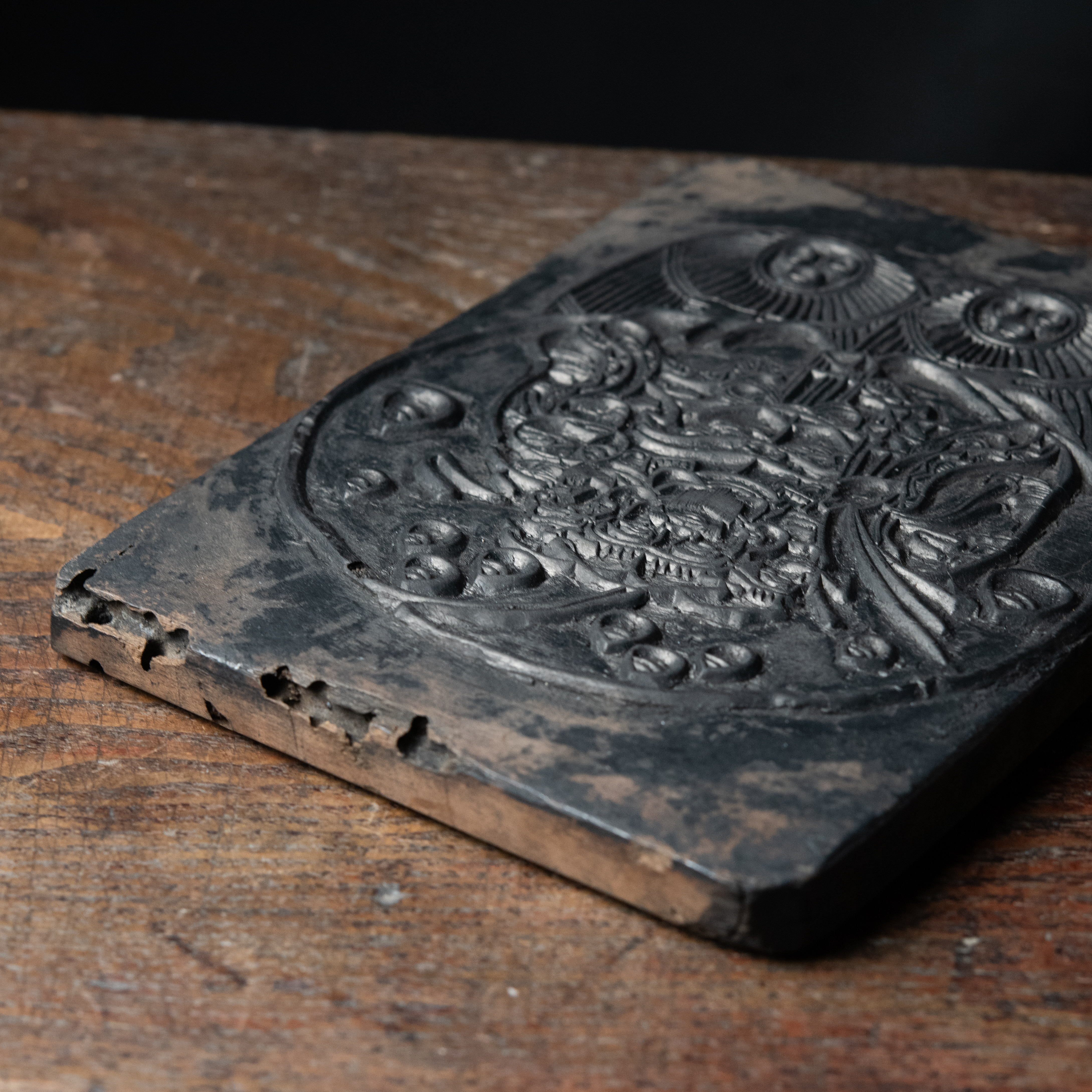 木工芸 :: 三面大黒天 版木 | COTTOU.JP 骨董の通販マーケットプレイス