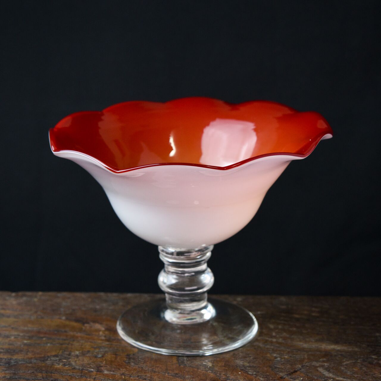 ガラス :: 赤白被せガラス花縁氷コップ | COTTOU.JP 骨董の通販