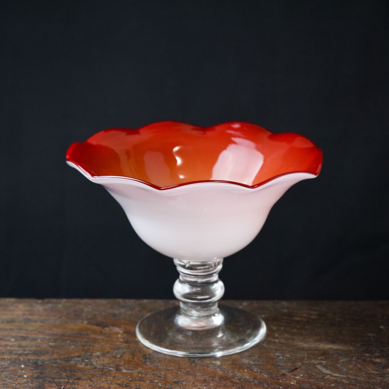 ガラス :: 赤白被せガラス花縁氷コップ | COTTOU.JP 骨董の通販 