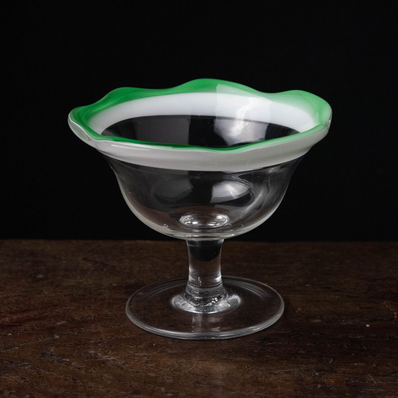 ガラス :: 緑花縁 乳白 氷コップ | COTTOU.JP 骨董の通販マーケット